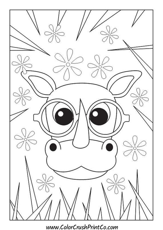 Pages animals with glasses coloring book pages bundle download and print yourself