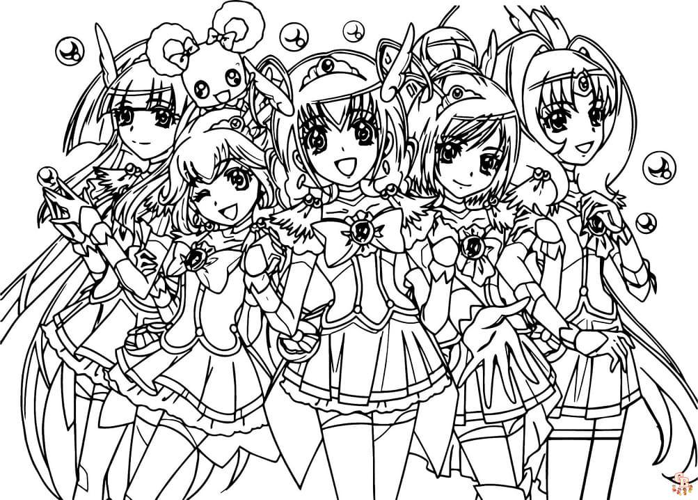 Sparkle with glitter force coloring pages for kids