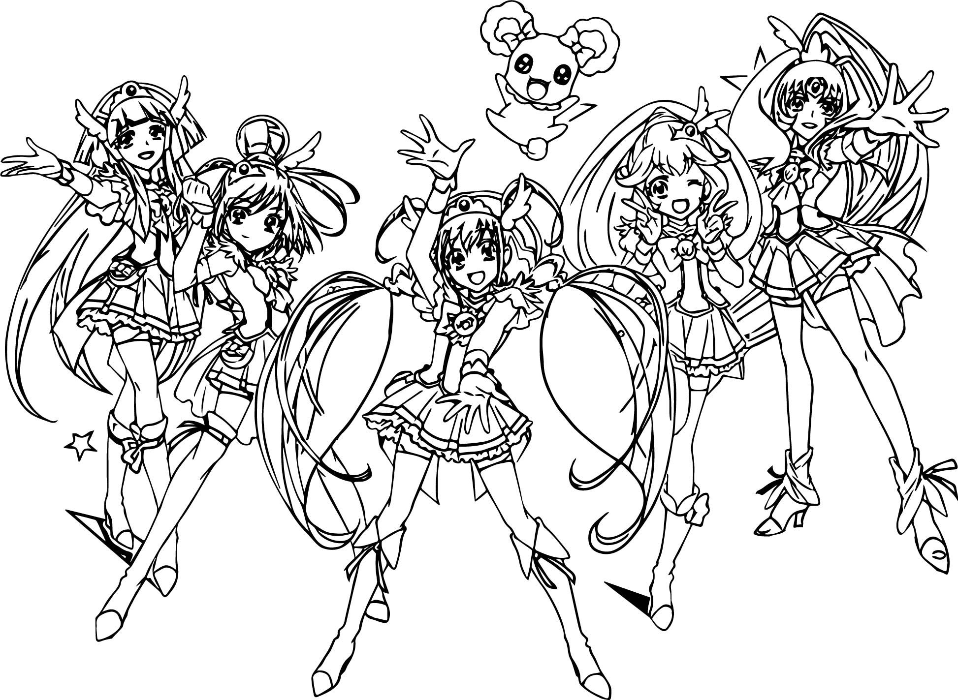 Glitter force coloring pages