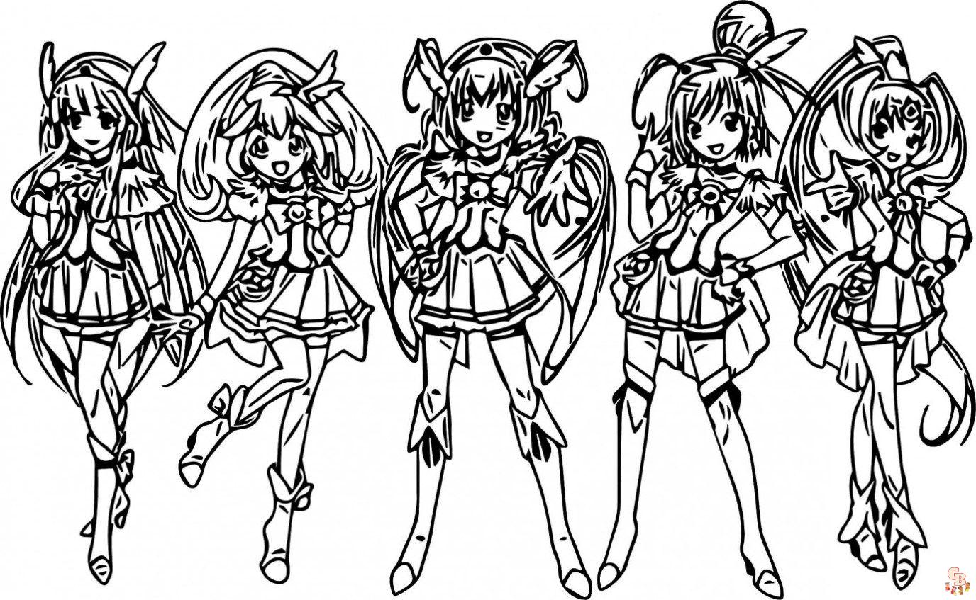 Sparkle with glitter force coloring pages for kids