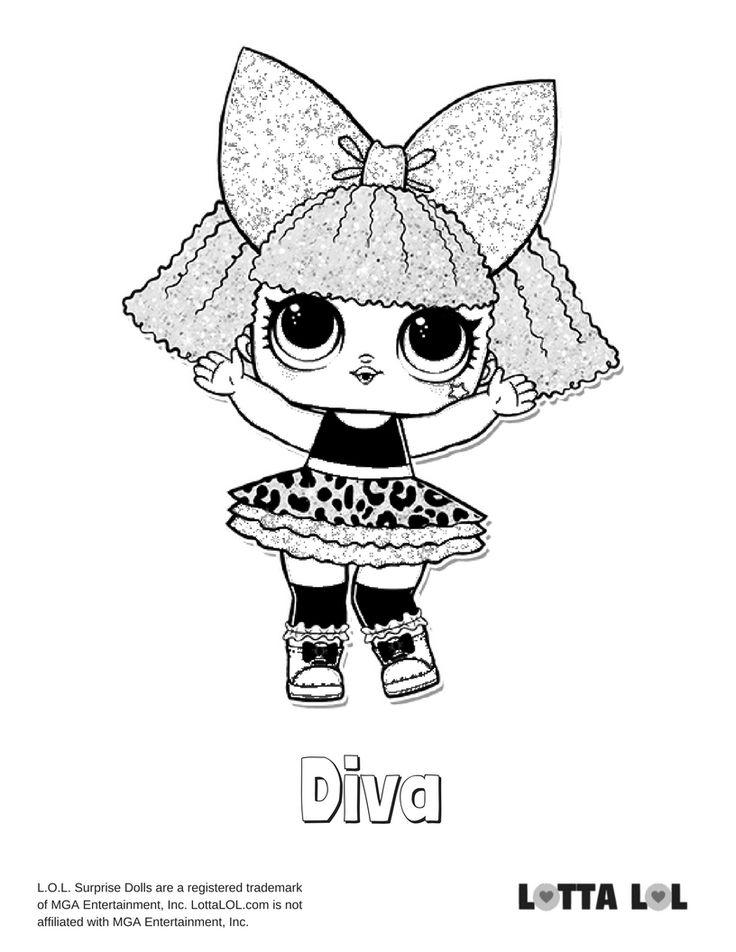 Diva glitter coloring page lotta lol disney coloring pages coloring pages cool coloring pages