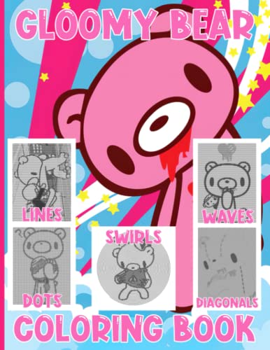 Gloomy dots lines waves swirls diagonals coloring book collection puzzle color to relax bear spiro an advanced adults books for men and women by isayama juzaburo