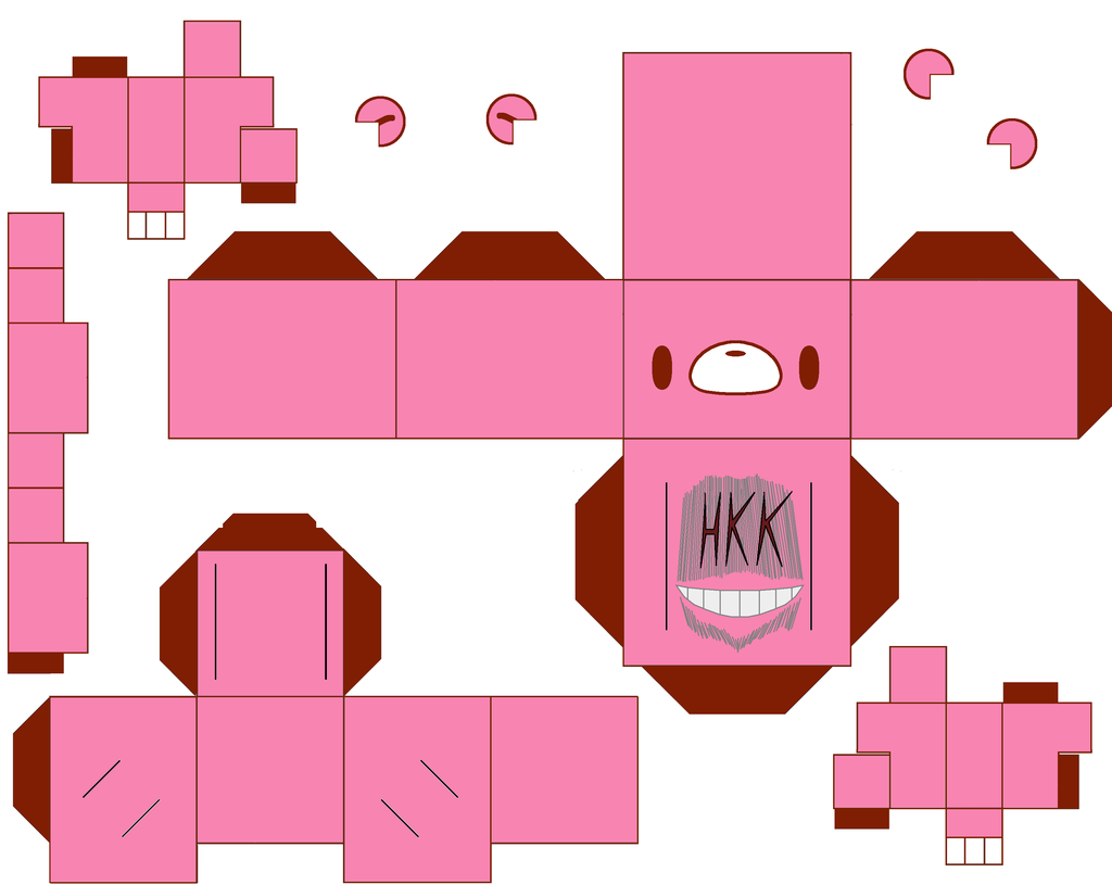 Gloomy bear paper toy free printable papercraft templates