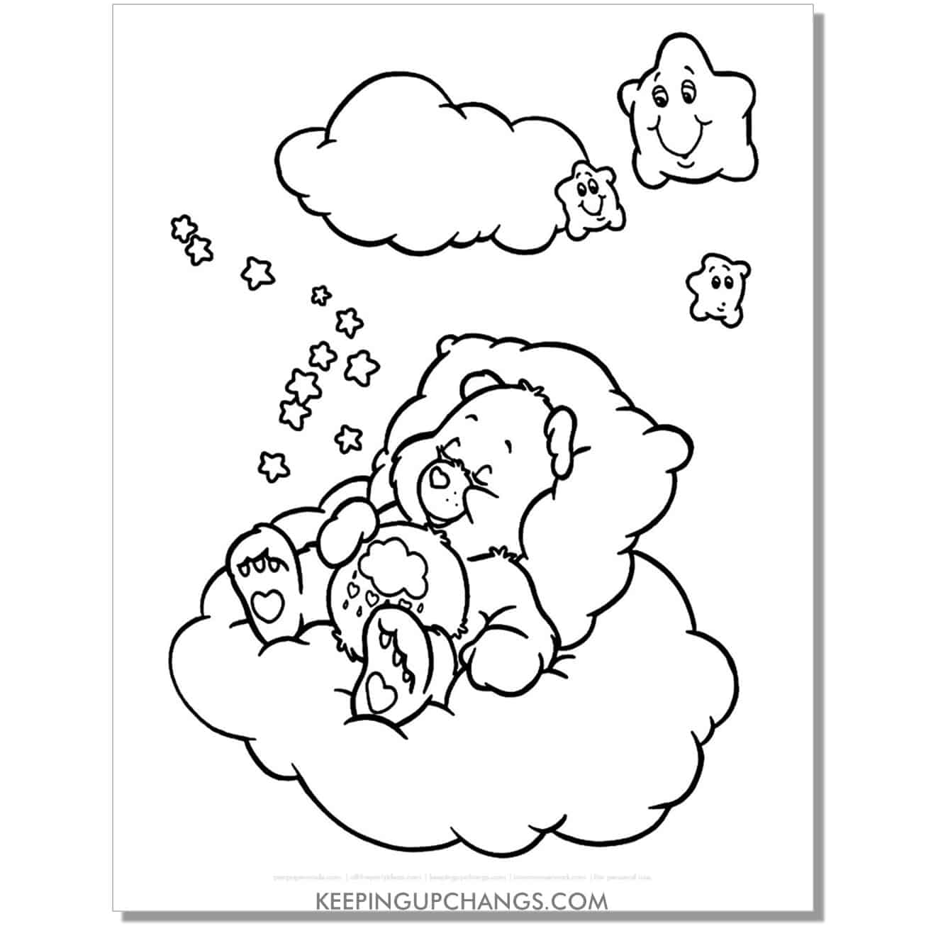 Free care bears coloring pages sheets most popular printables