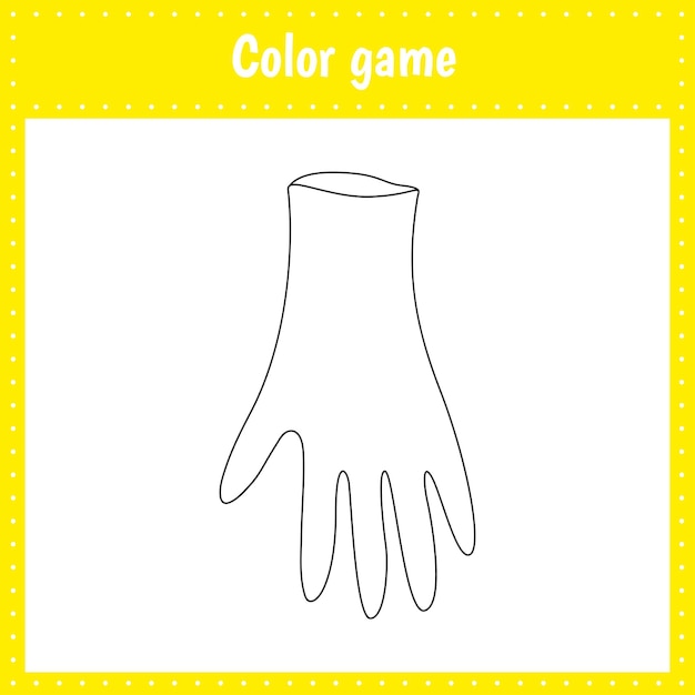Premium vector coloring page of a glove for kids education and activity vector black and white illustration on white background