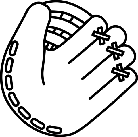 Baseball glove coloring page free printable coloring pages