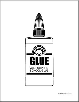 Clip art glue coloring page i