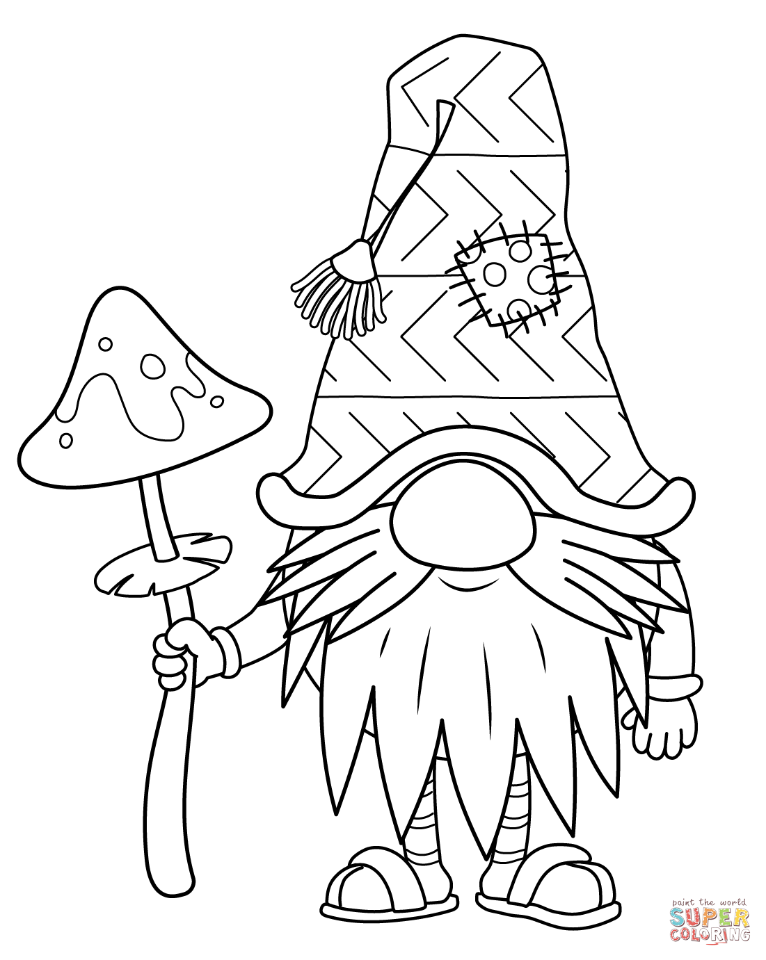 Christmas gnome coloring page free printable coloring pages