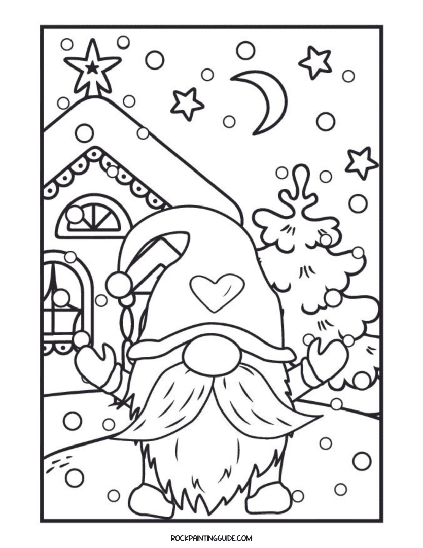 Cute christmas gnome coloring pages free printables