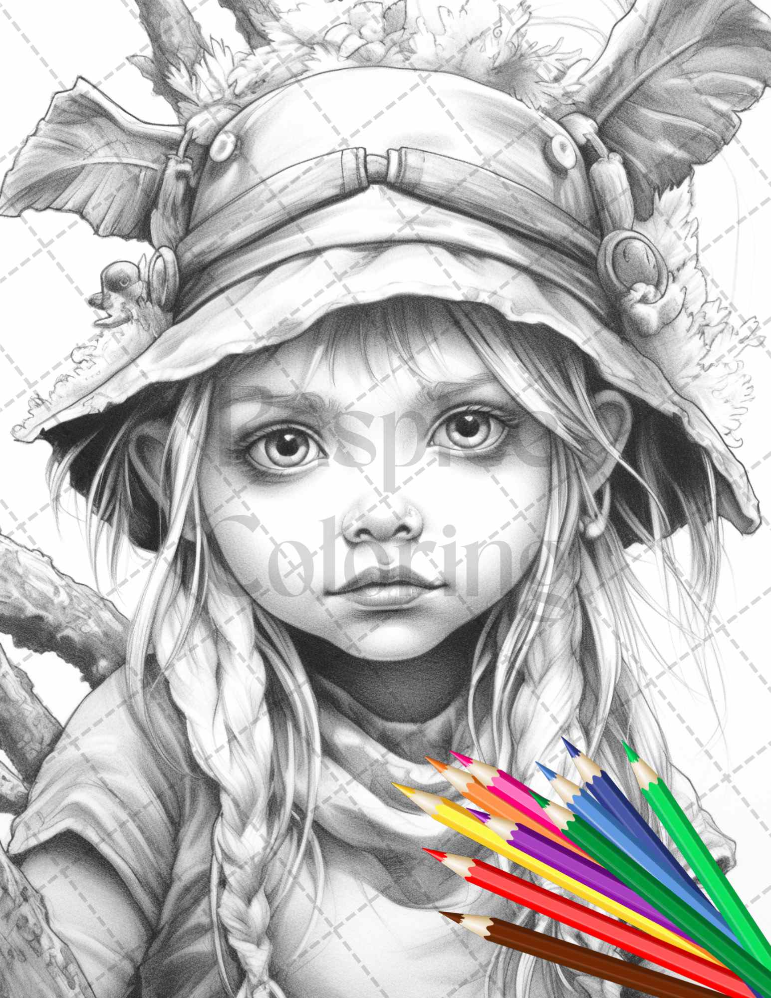 Adorable gnome girls grayscale coloring pages printable for adults â coloring