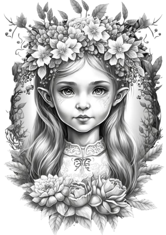 Coloring pages with cute gnome princesses coloring pages for adults and kids instant download printable