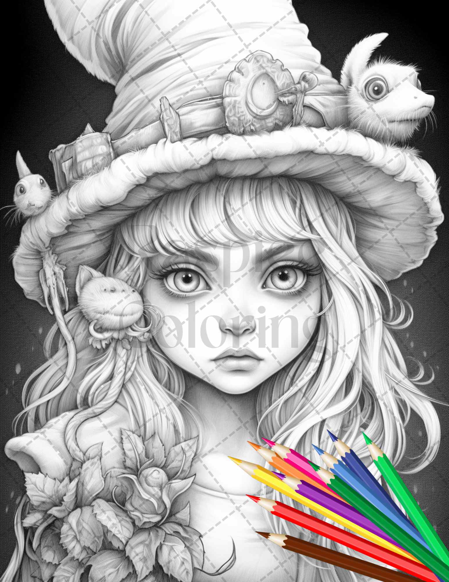 Adorable gnome girls grayscale coloring pages printable for adults â coloring