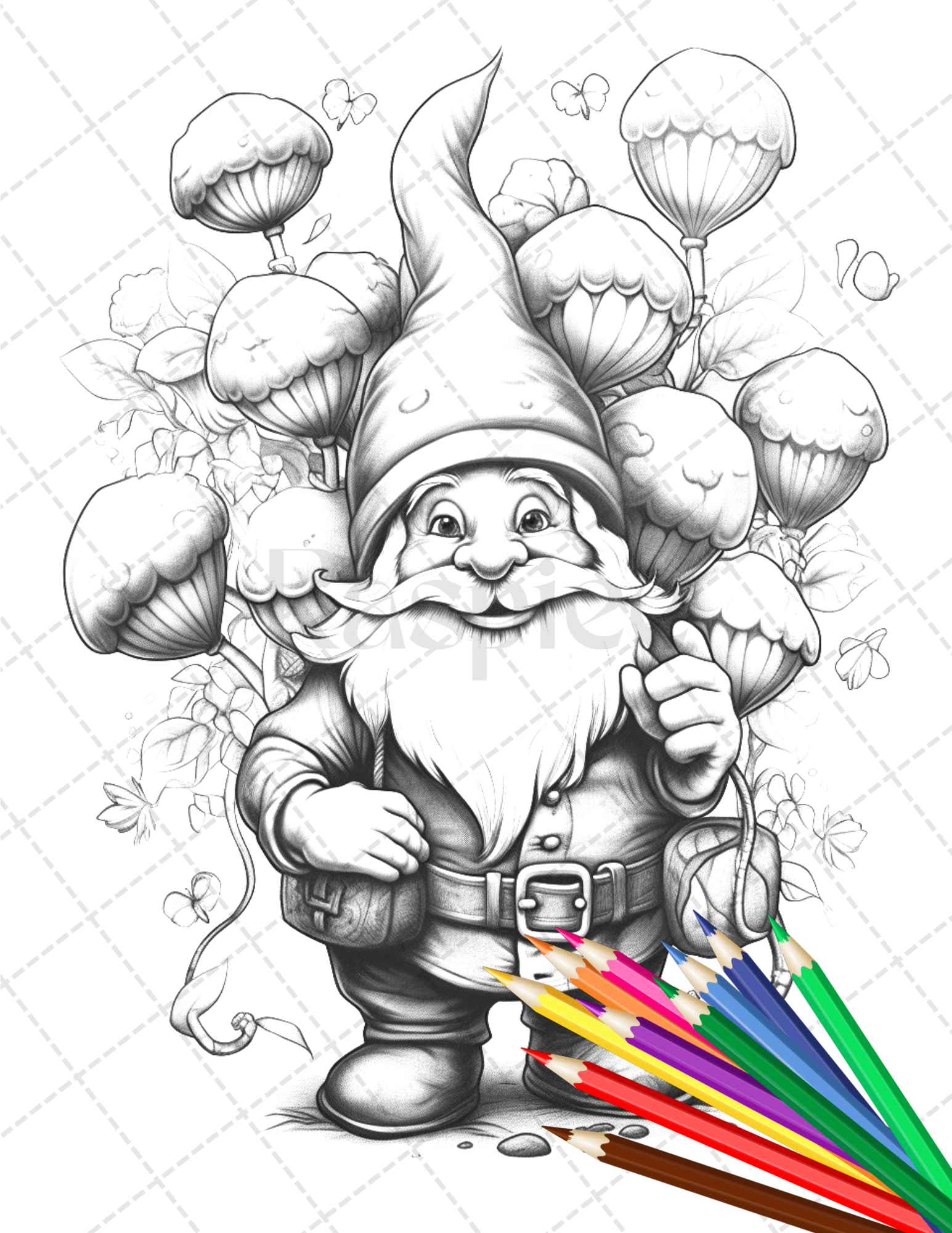 Gnome love coloring pages printable for adults grayscale coloring â coloring