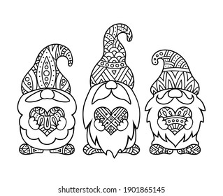 Valentine gnome coloring page images stock photos d objects vectors