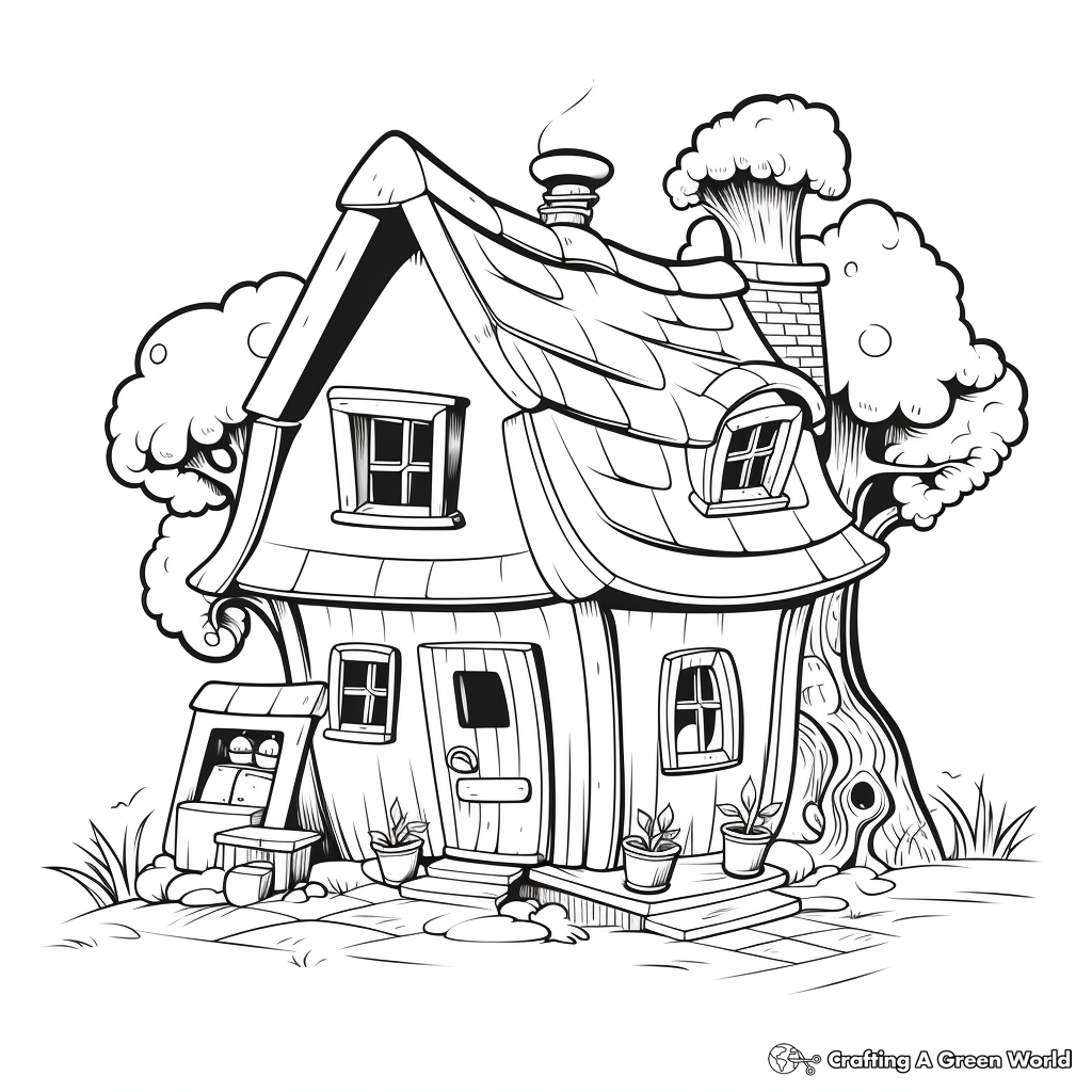 Gnome house coloring pages