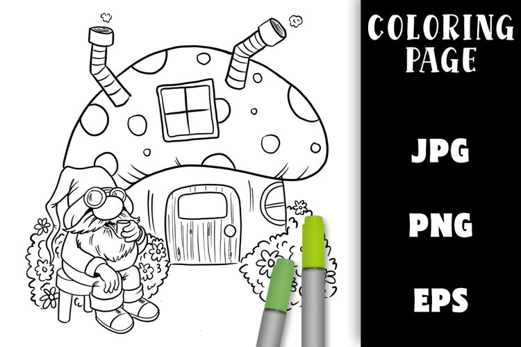 Gnome coloring page