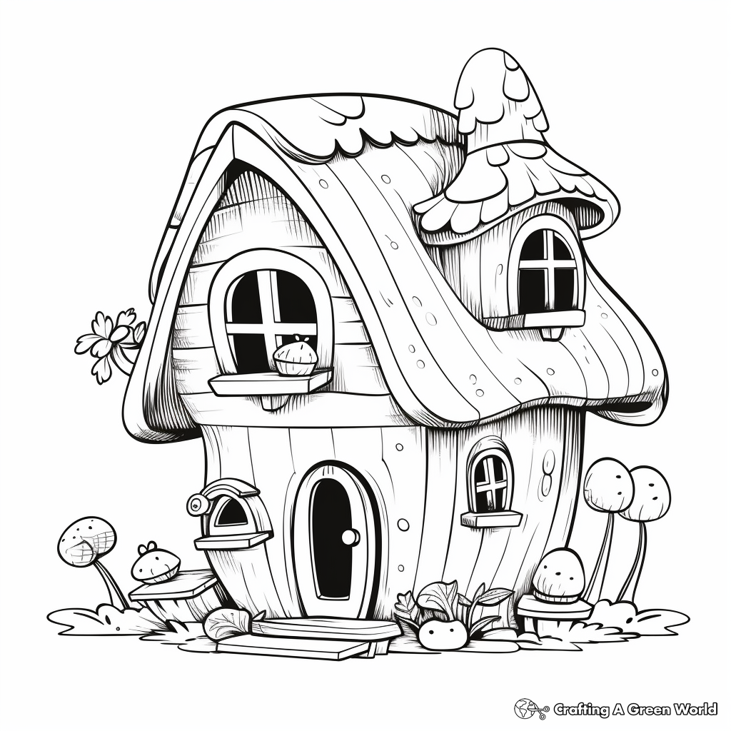 Gnome house coloring pages