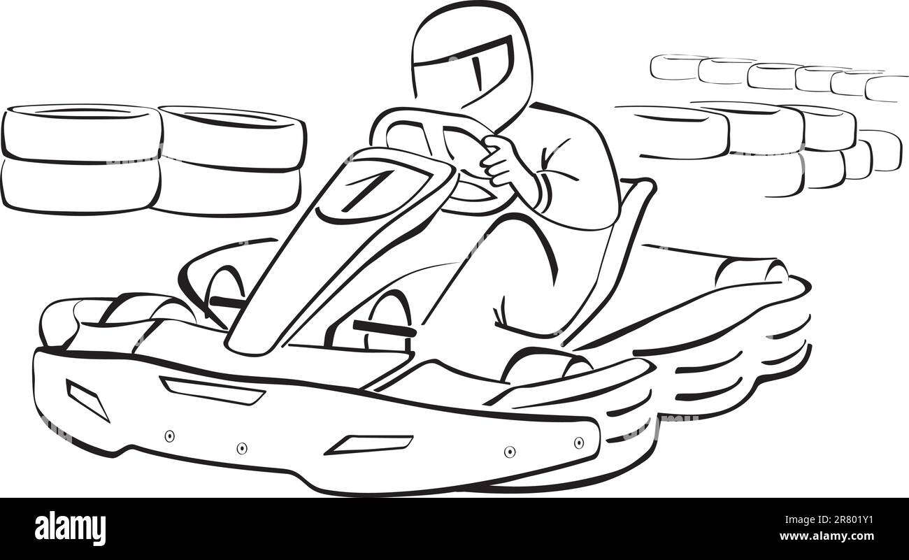 Go kart cut out stock images pictures