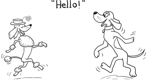Dog says hello coloring page free printable coloring pages