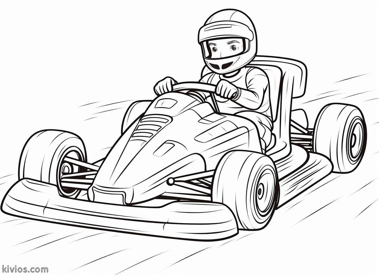 Go kart coloring pages fun and educational activities for kids