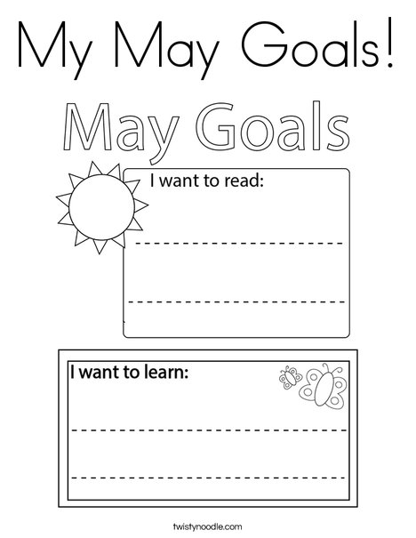 My may goals coloring page