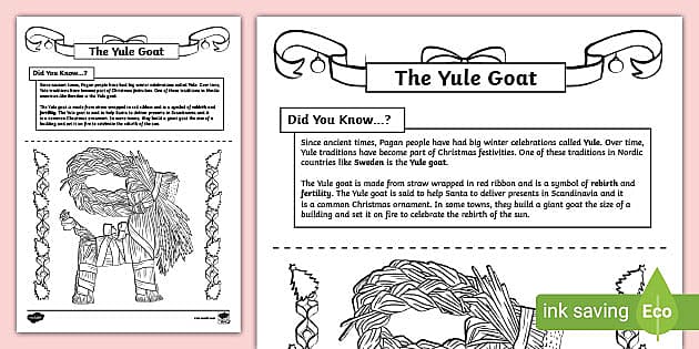 The yule goat louring page teacher made