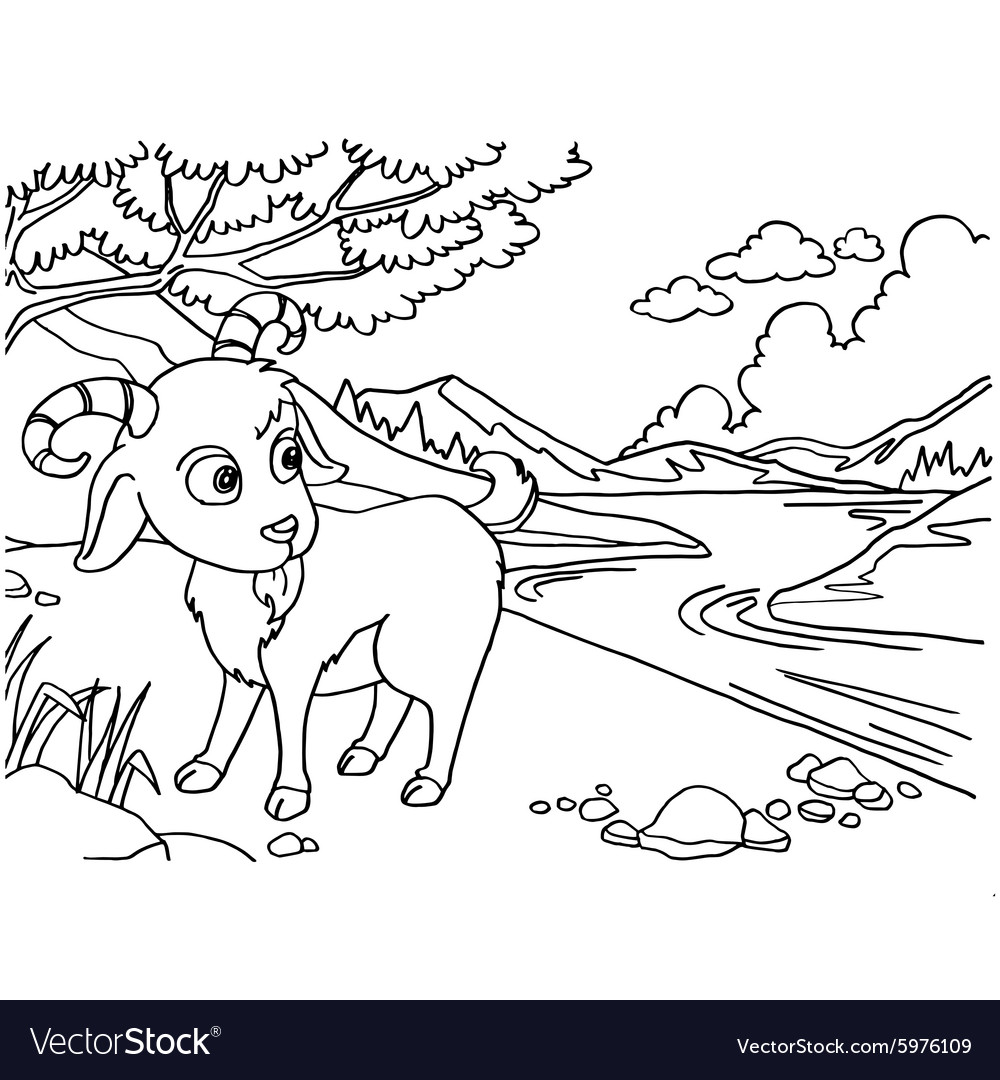 Goat coloring pages royalty free vector image