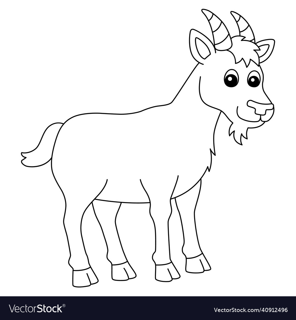 Goat coloring page isolated for kids royalty free vector