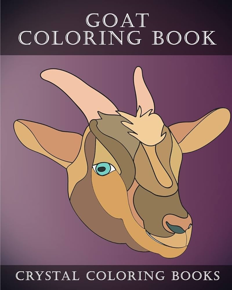 Goat coloring book simple goat by crystal coloring books