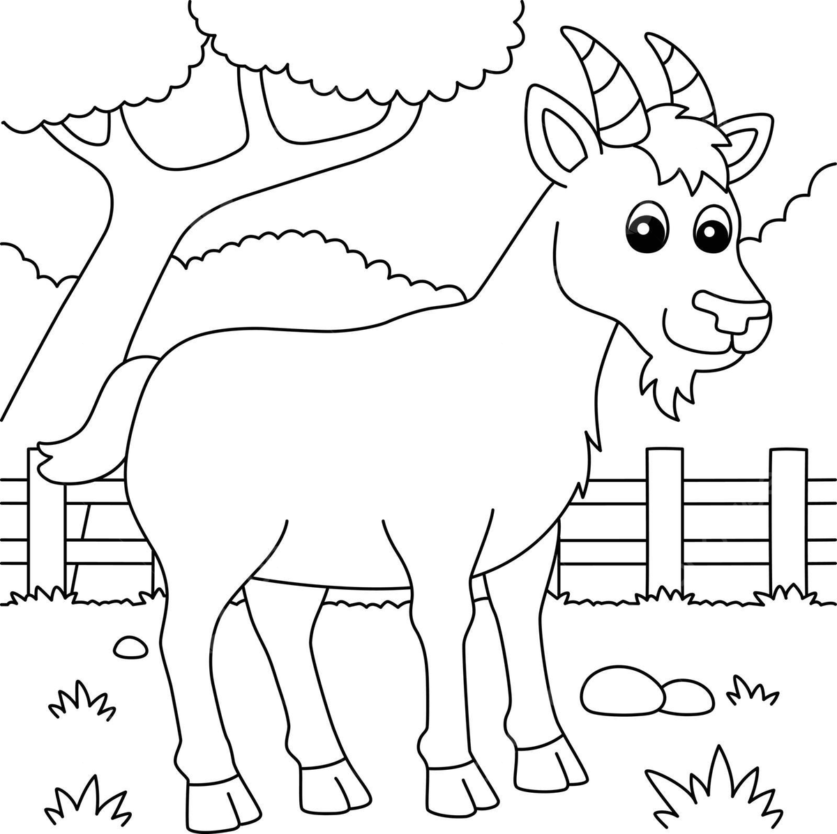 Goat coloring page for kids clip art coloring book zoo vector book drawing lip drawing ring drawing png and vector with transparent background for free download