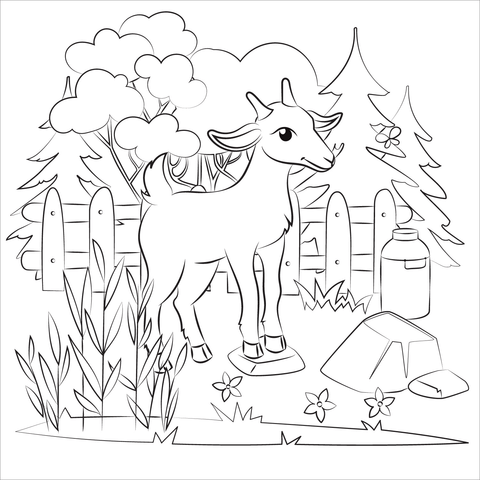Goat coloring page free printable coloring pages