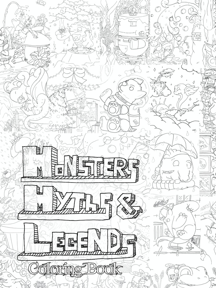 Monsters myths and legends coloring book by wes thorpe â