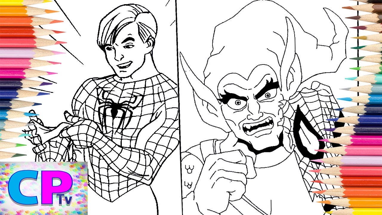 Peter parker and goblin coloring pagespeter parker vidmarin hoxha caravn
