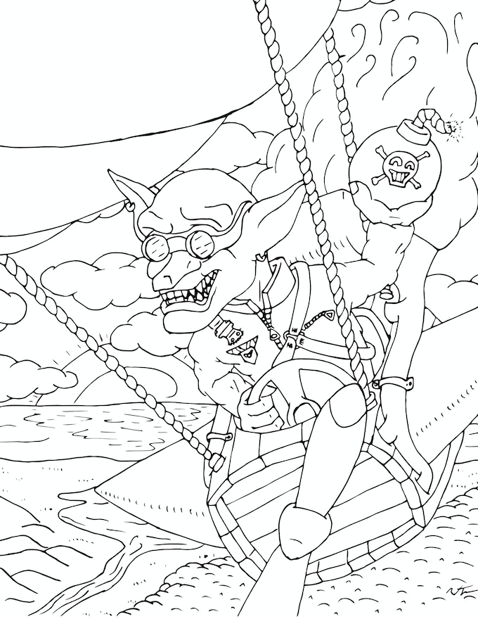Monsters myths and legends coloring book by wes thorpe â