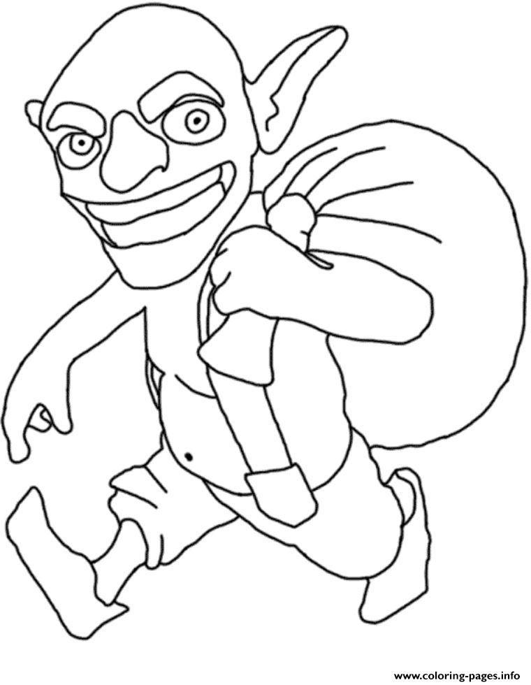 Goblin clash of clans coloring page printable