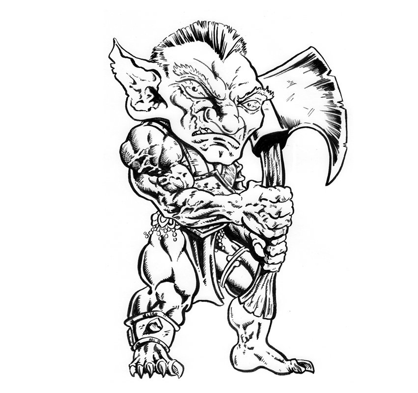 Goblin barbarian by battlereaper on