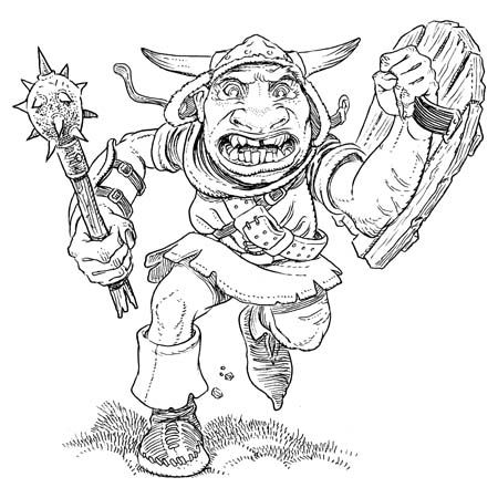 Goblin releitura do desenho clãssico do david a trampier coloring book art elves and fairies coloring pages