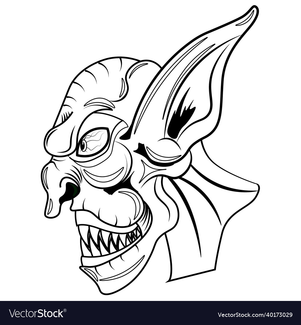 Scary goblin coloring book on the theme of fairy vector image