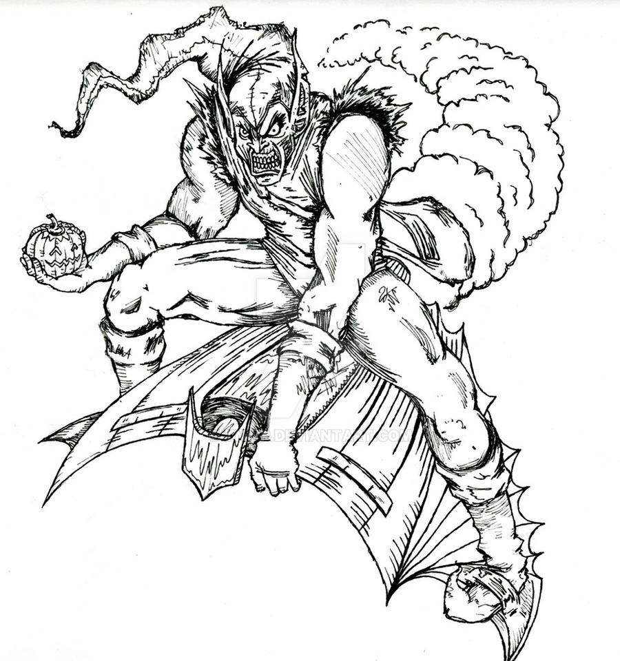 Green goblin throwback outline by tnwp on