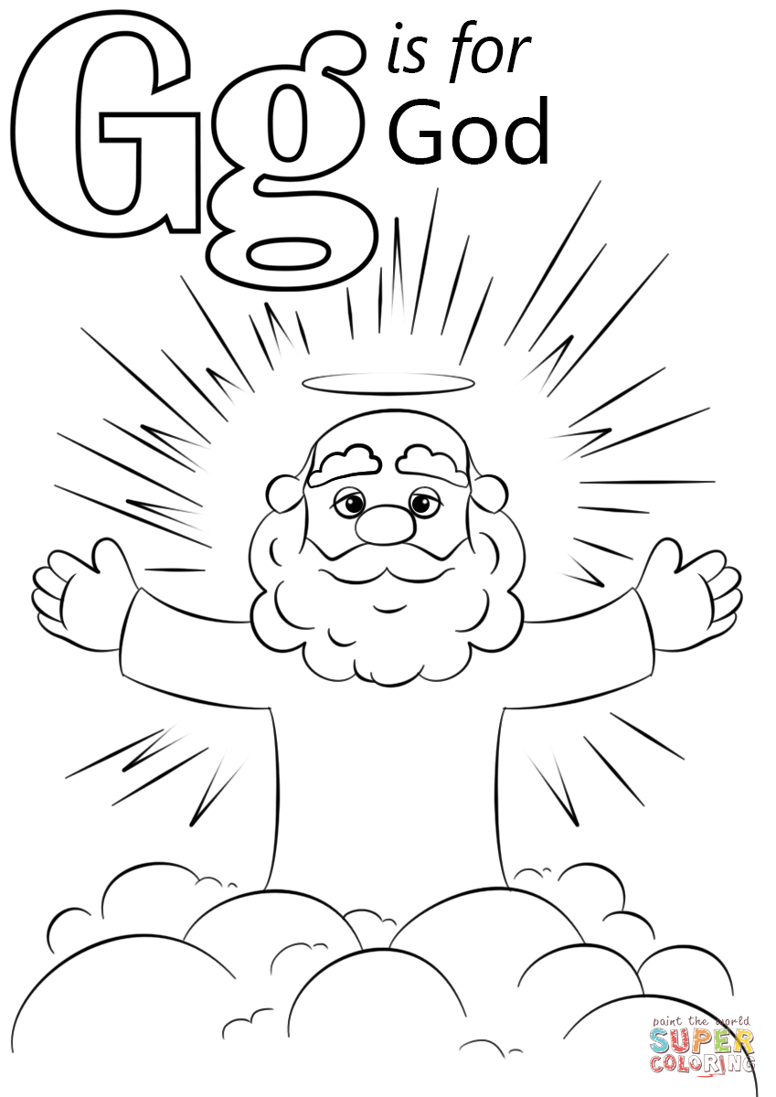 Letter g is for god coloring page free printable coloring pages