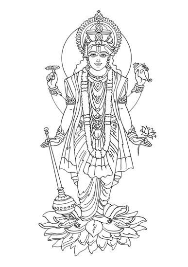 Coloring page hindu mythology gods and goddesses