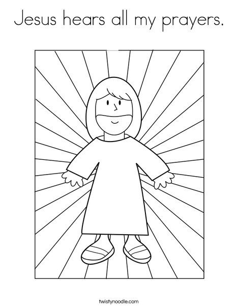 Coloring page jesus listens to my prayers