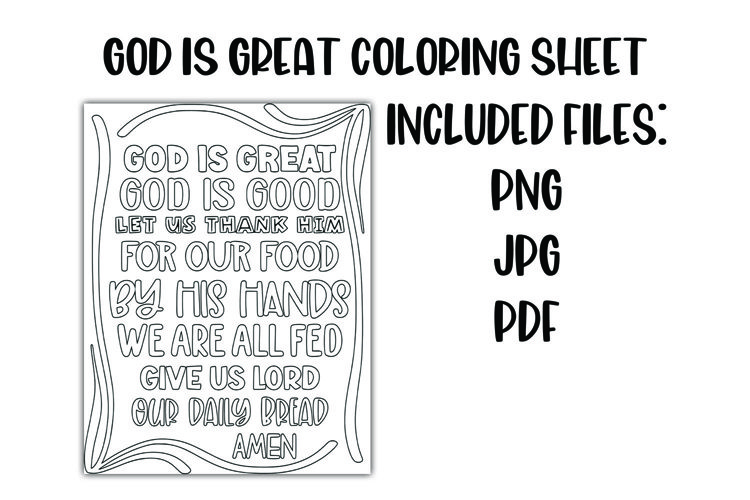 God is great blessing coloring sheet for kids
