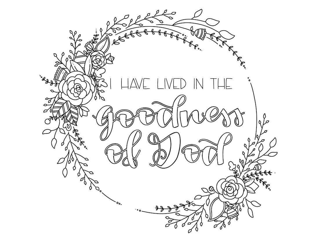 Coloring page digital download goodness of god bible verse coloring page custom coloring page god is good coloring page self care