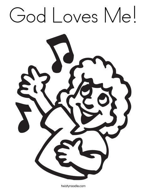 God loves me coloring page