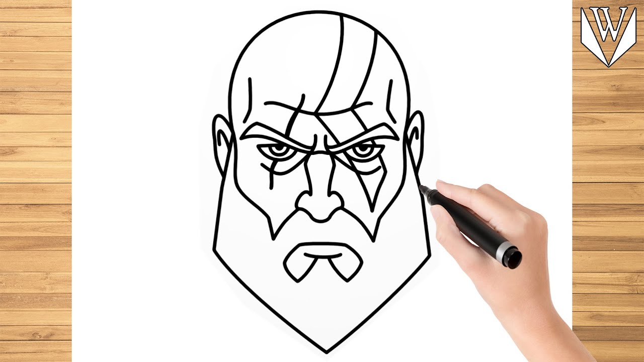 How to draw kratos god of war step by step tutorial free download coloring page