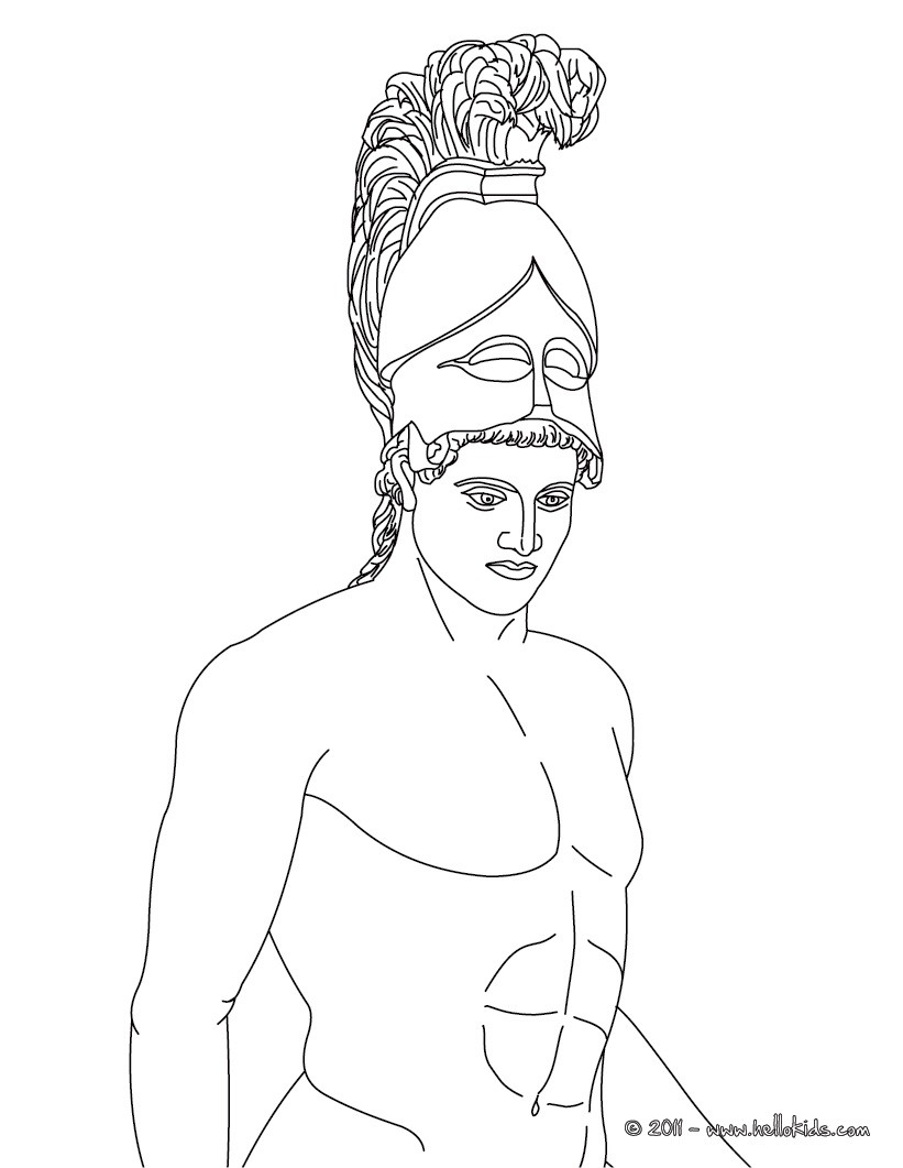 Ares the greek god of war coloring pages