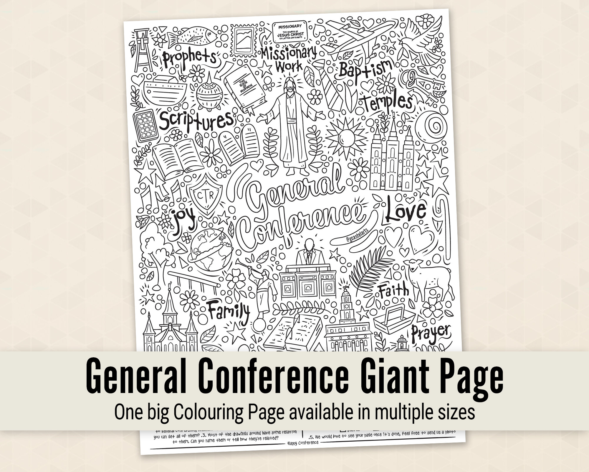 Giant general conference colouring page