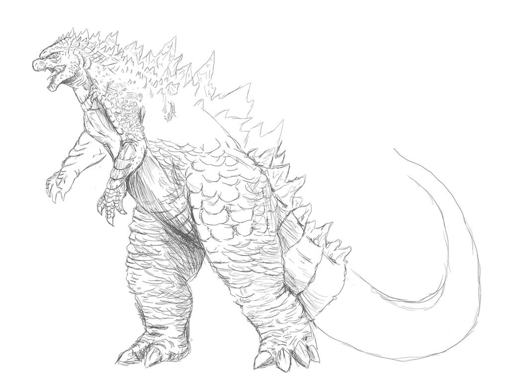 Godzilla wip by artofangles on