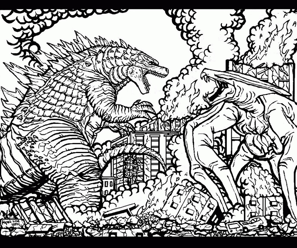 Godzilla coloring pages to print coloring monster coloring pages printable adult coloring pages adult coloring pages